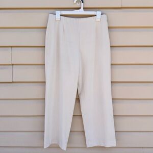 Coldwater Creek Straight Leg Cropped Cream Trousers Size 10P